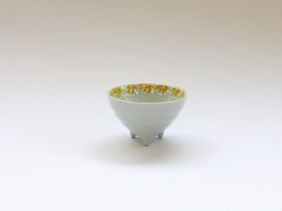 Raster stamen Pattern with Three legs Yellow - Crafted By Tokushichi Kiln