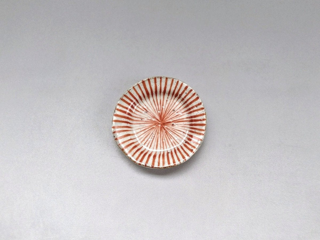 White Slip Tokusa Small Plate Red - Crafted By Shigehisa Miura