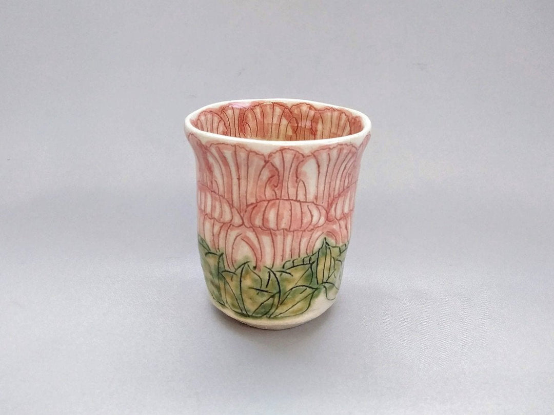 Peony Flower Yurari Thin Tea Cup Red - Crafted By Yoshihei Kato