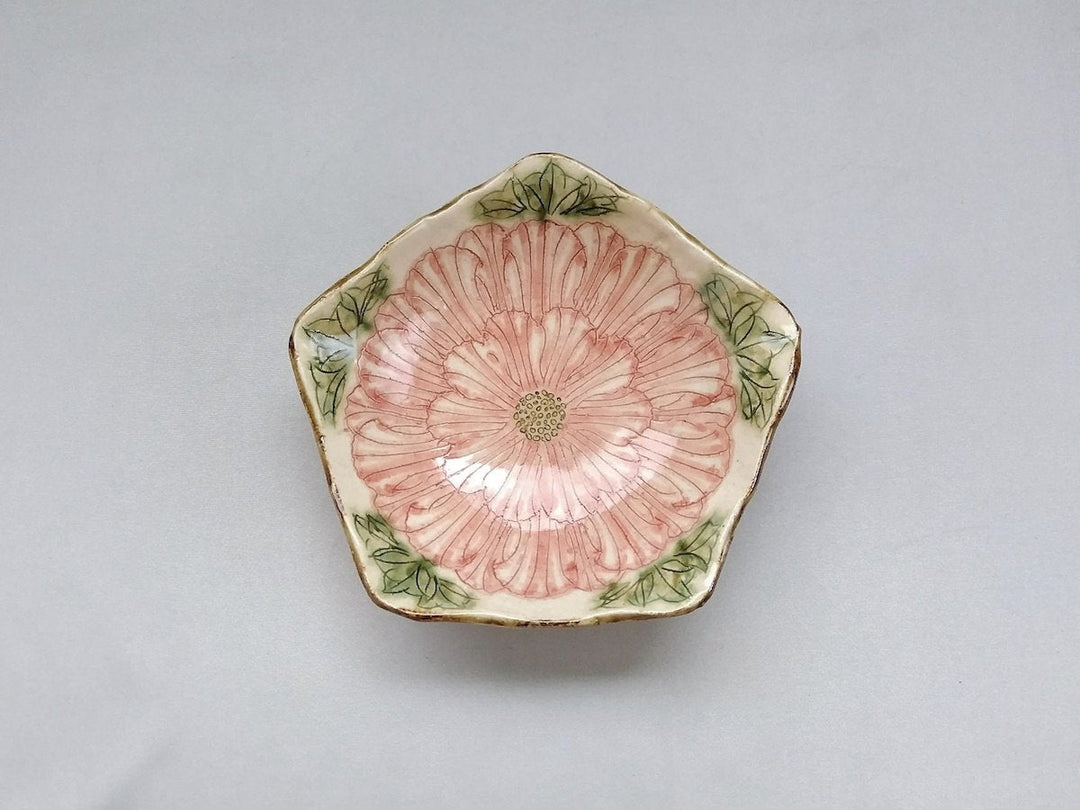 Peony Flower Pentagonal Pot - Crafted By Yoshihei Kato