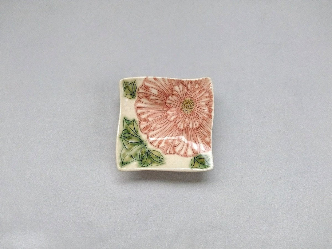 Peony Yurari Square Small Plate Red - Crafted By Yoshihei Kato