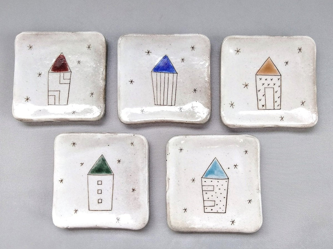 Home 5-Color Square Small Plate - Crafted By Naoko Yamamoto