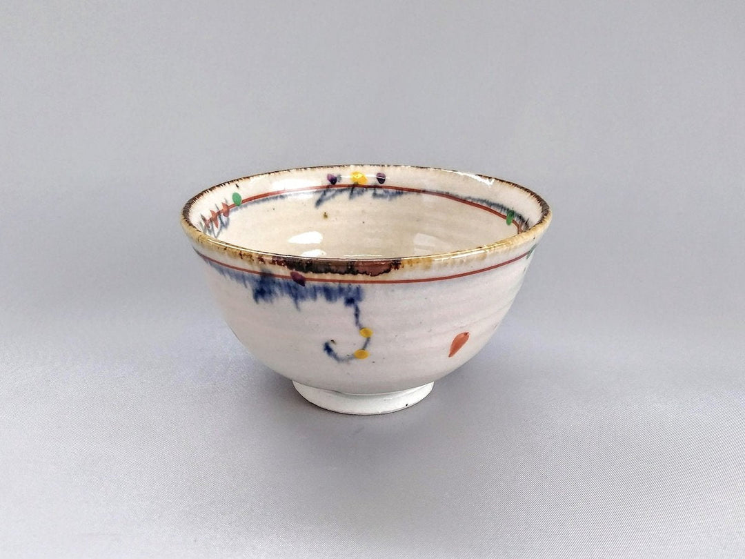 Annam Red Grass Pattern Rice Bowl - Crafted By Minami Kiln