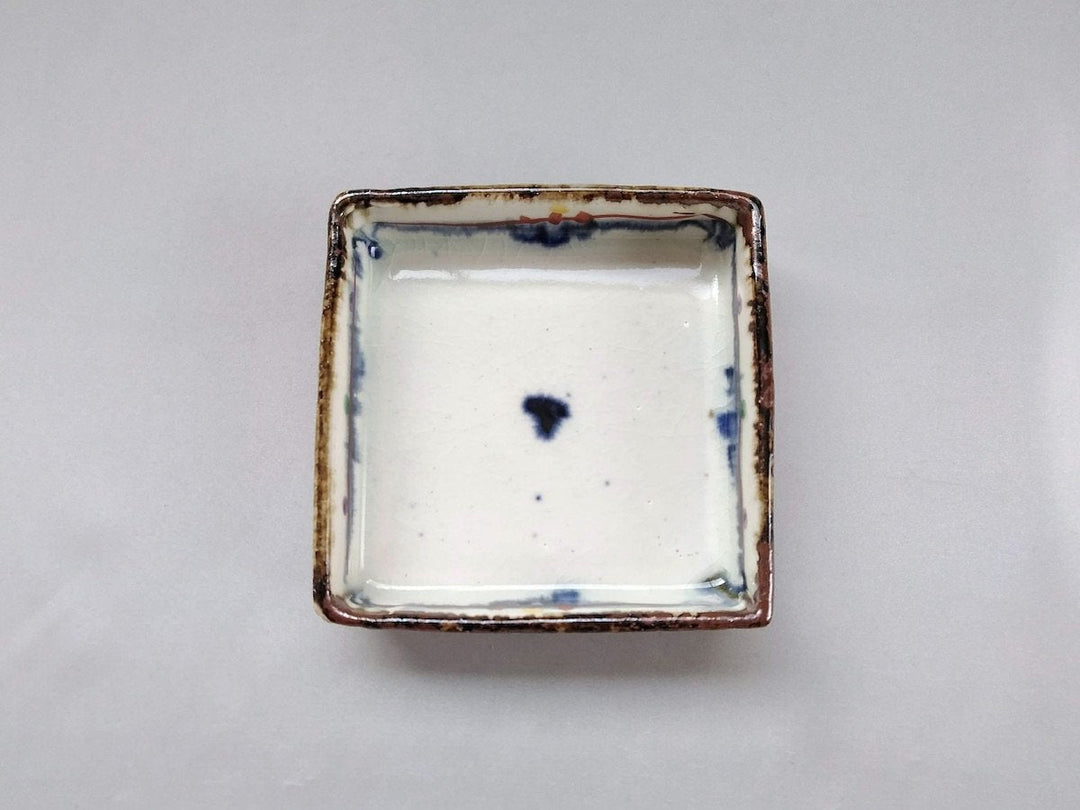Annam Red Pattern 4-Sun Square Plate - Crafted By Minami Kiln