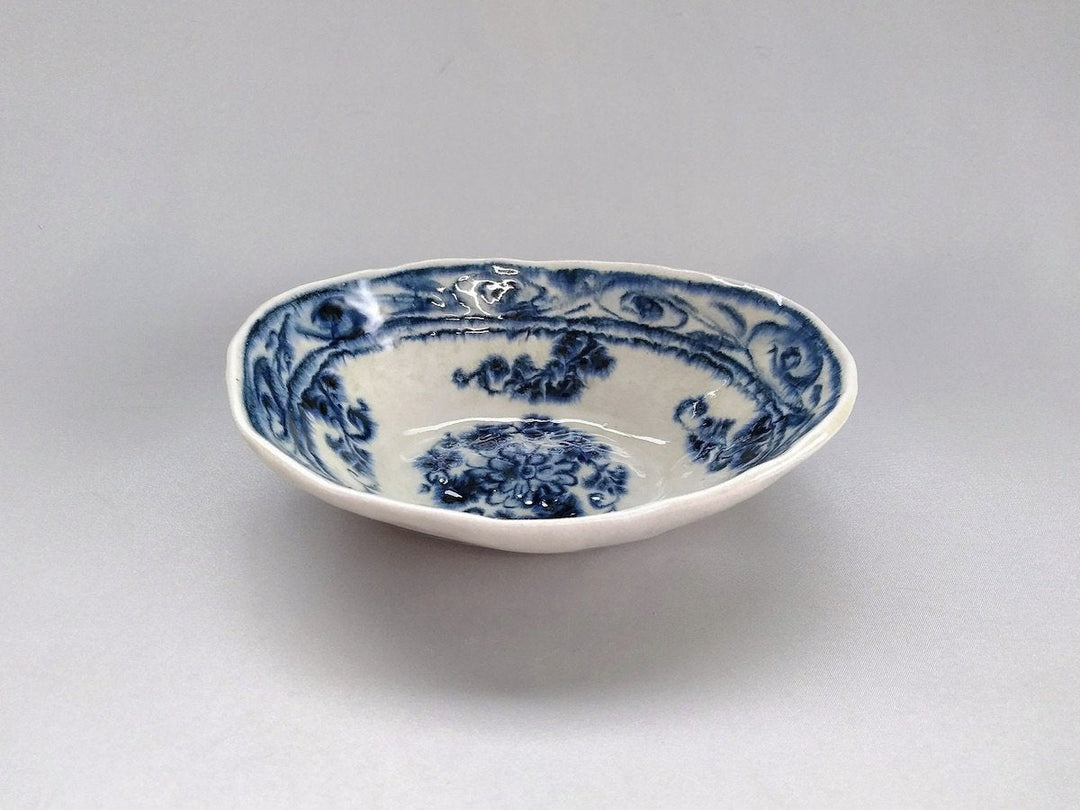 Annam Flower Pattern Oval salad Bowl - Crafted By Sozan Kiln