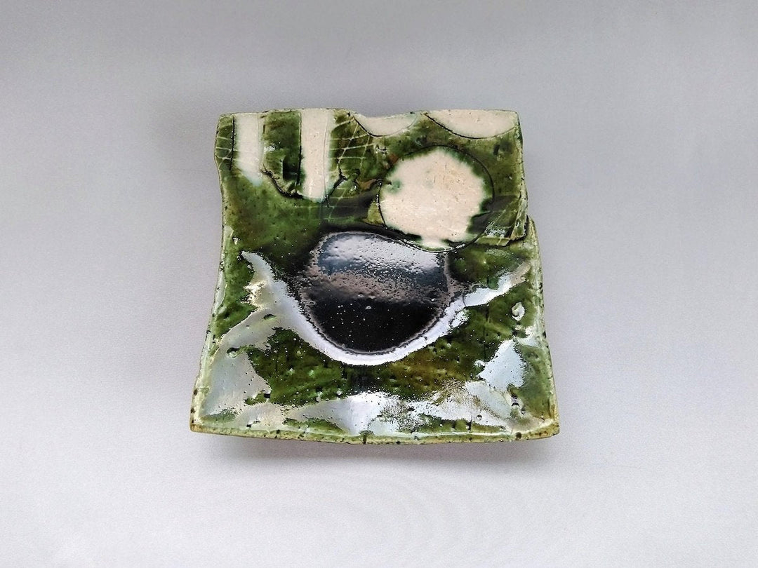 Oribe Round Pattern Striped Square Plate - Crafted By Kazuhito Yamamoto
