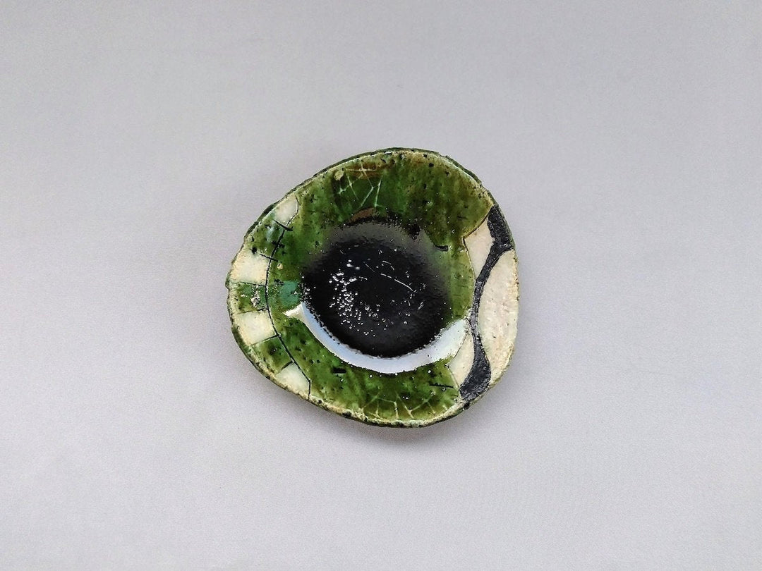 Oribe Black and White Dots Striped Rice Ball Small Plate - Crafted By Kazuhito Yamamoto