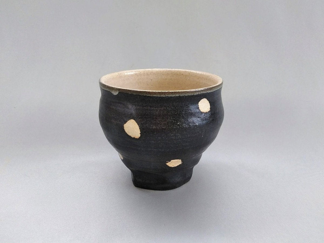 Black Glazed Dot Round Large Sake Pourer - Crafted By Kazuhito Yamamoto