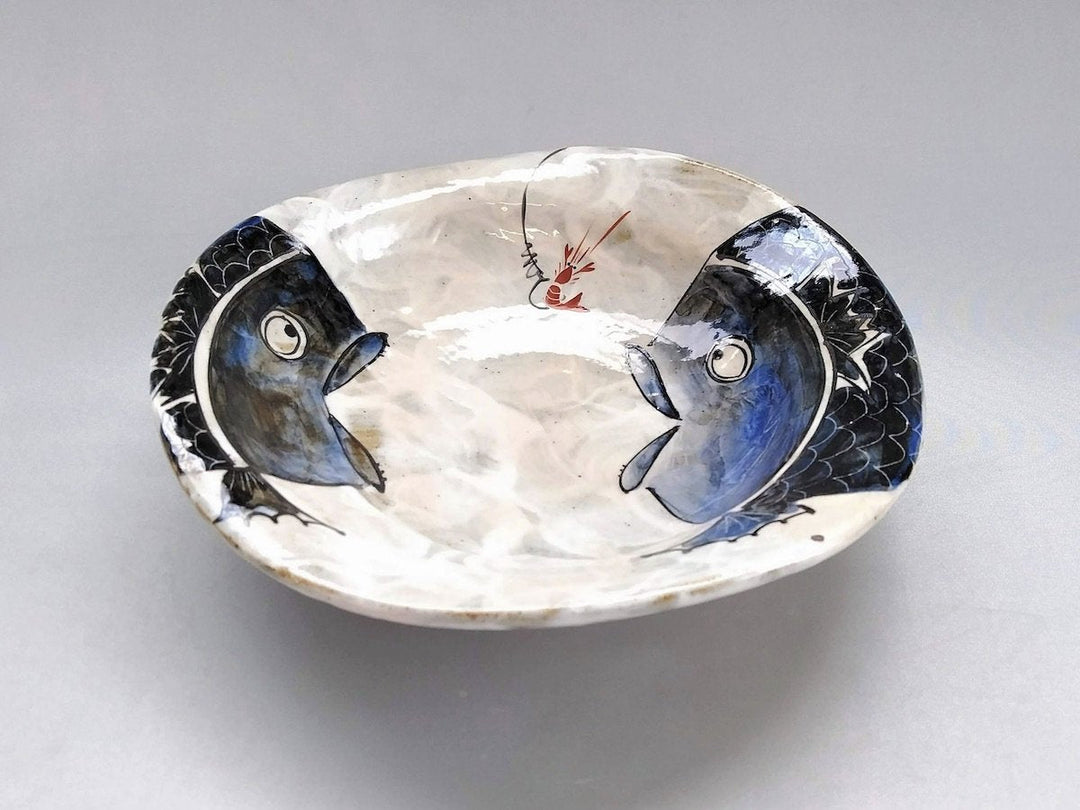 Shrimp and sea bream 6.5-Sun Pot Blue - Crafted By Pottery Raku