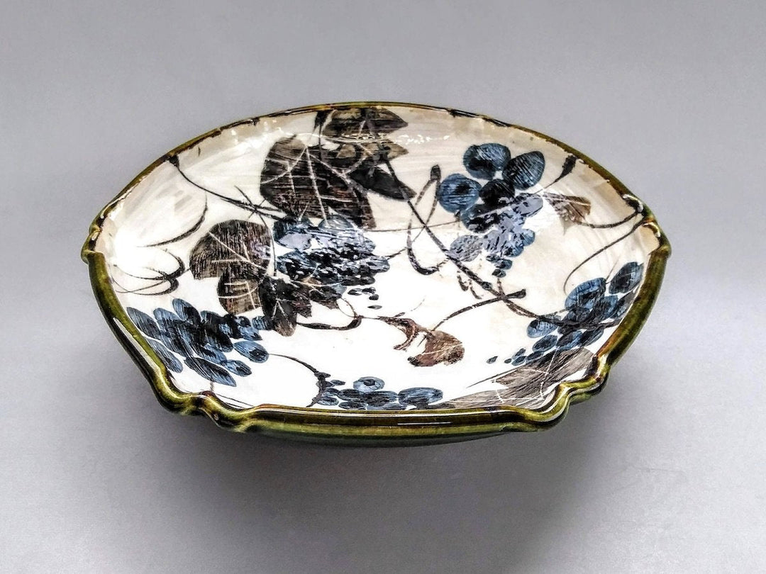 Oribe grape Pattern Hexagonal Bowl - Crafted By Takee Tatsu