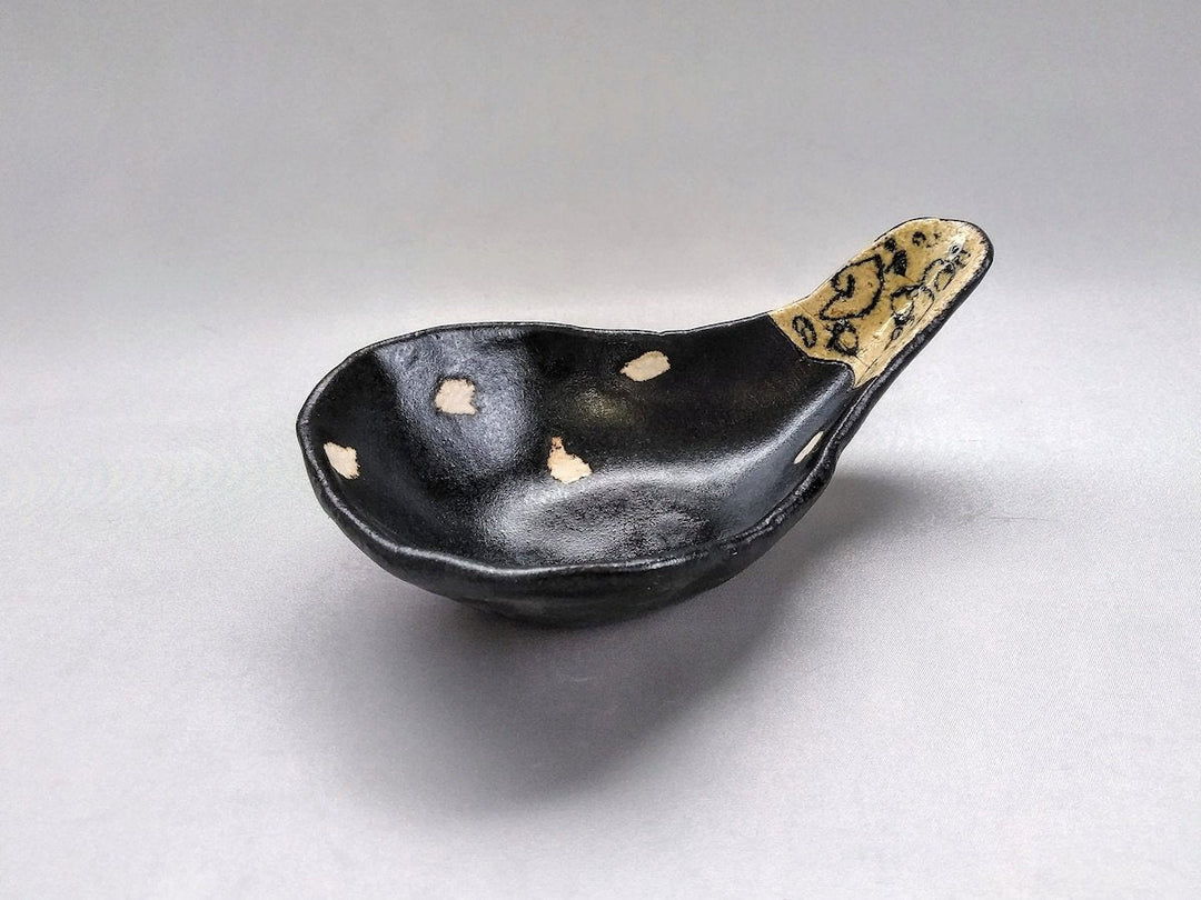 Black Glazed line engraved dots Renge Small Bowl - Crafted By Kazuhito Yamamoto