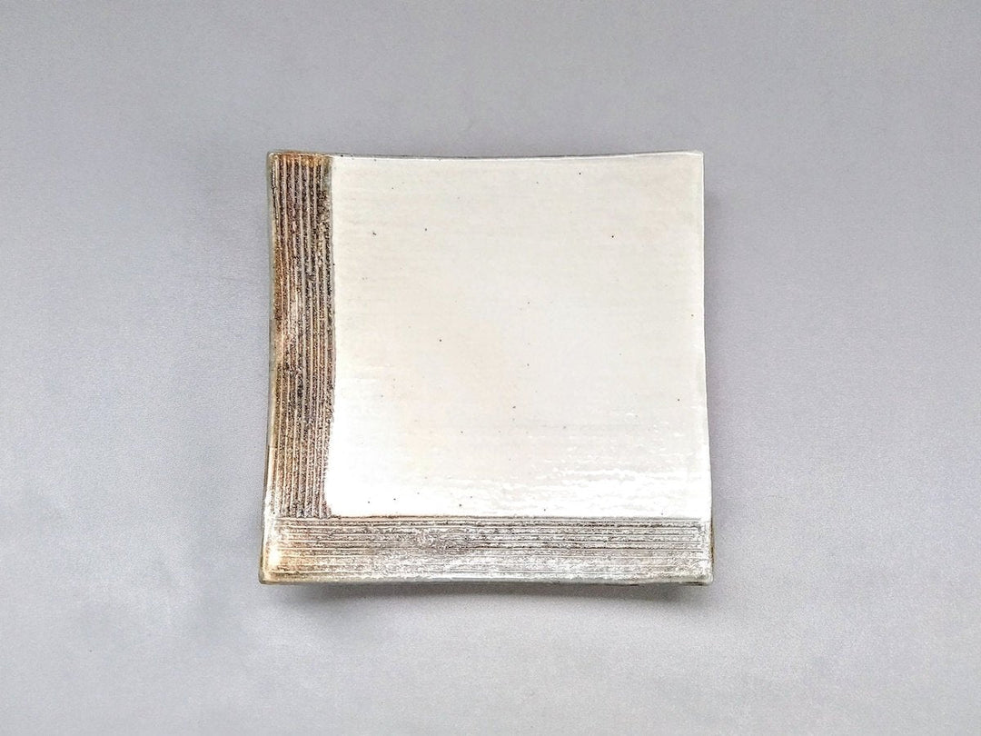 L-Carved 4.5-Sun Square Deep Plate - Crafted By Furutani Pottery