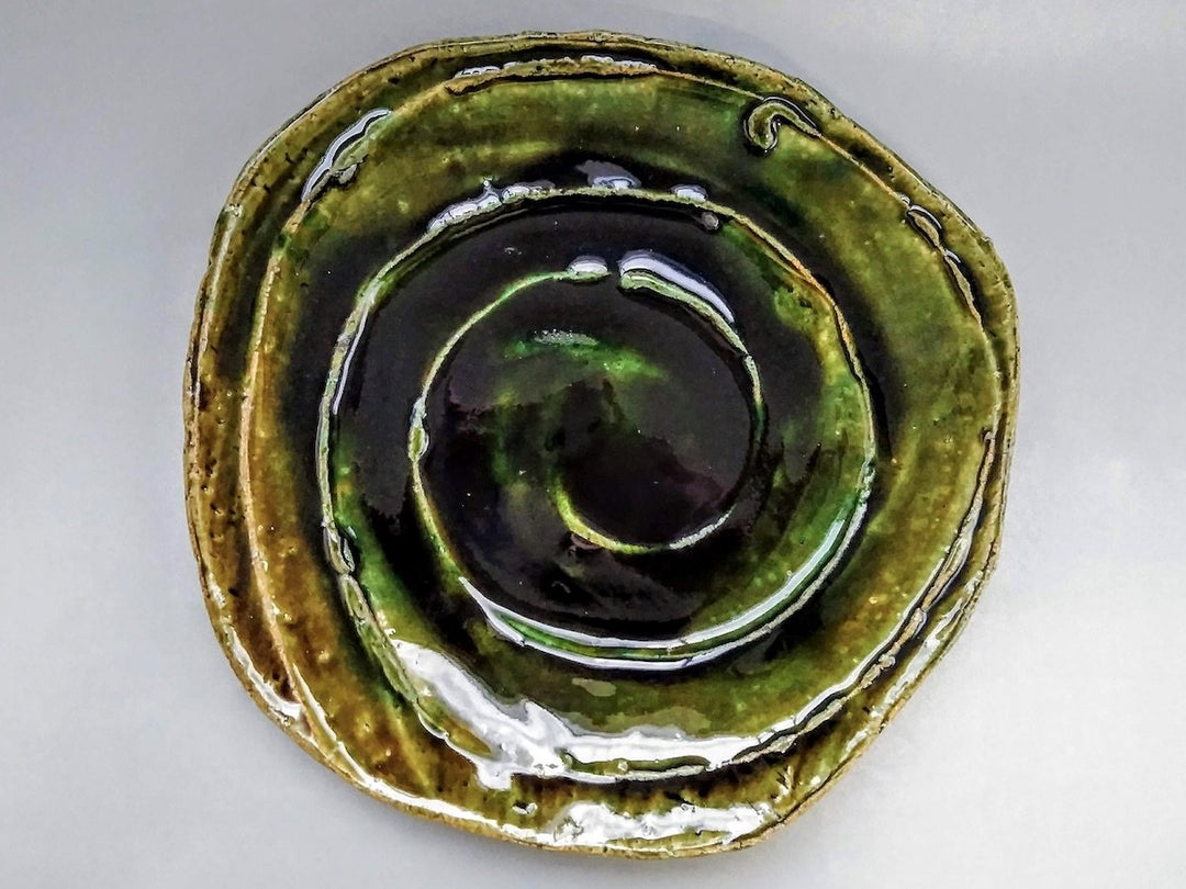 Oribe Swirl Ridged 9-Sun Round Plate - Crafted By Kazuhito Yamamoto