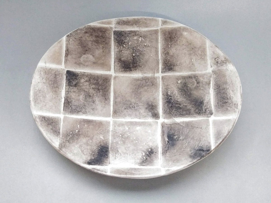 Light Ink Pattern Oval Plate - Crafted By Masahiko Suzuki