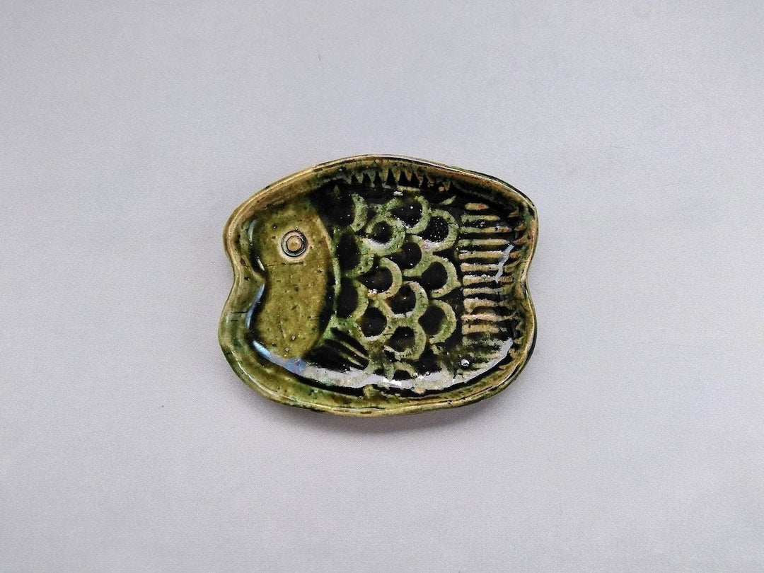 Oribe Fish-Shaped Small Plate Small - Crafted By Hiroshi Sato