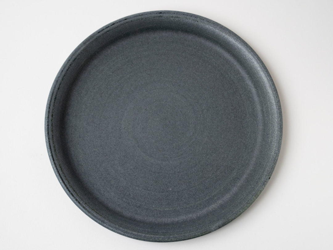 Gray navy blue 8-sun plate, from Fumiyama Kanae, Kanagawa