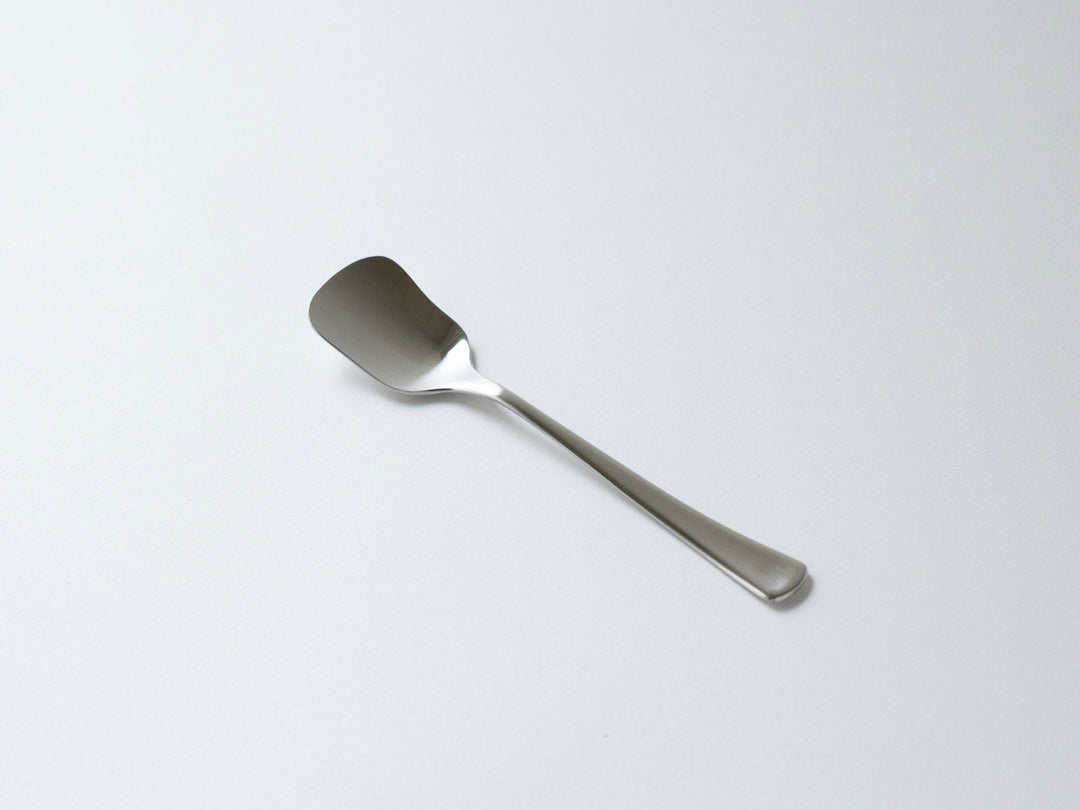 A short ice cream spoon in stainless steel