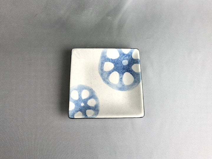 WAshi-Underglazed lotus root Square Small Plate - Crafted By Yasumi Pottery