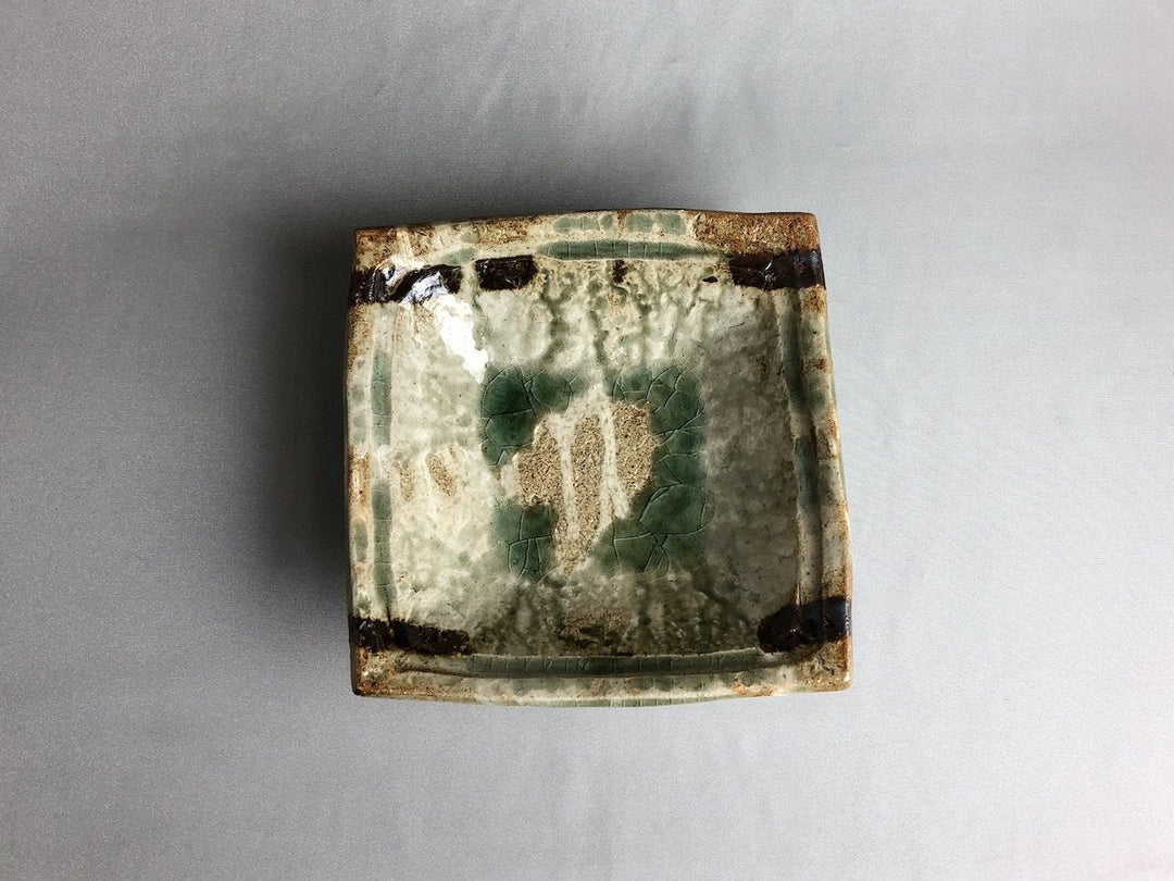 Small Square Bowl with Ash - Crafted By Hiroyuki Oguri