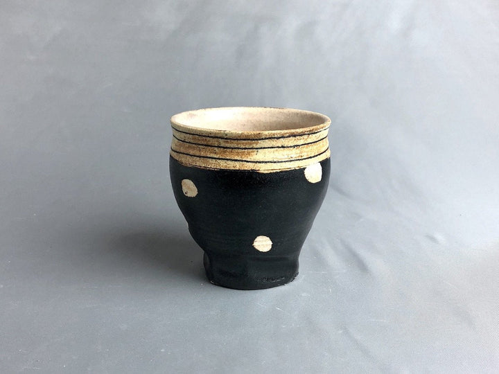 Black Glazed line engraved dot pumping - Crafted By Kazuhito Yamamoto
