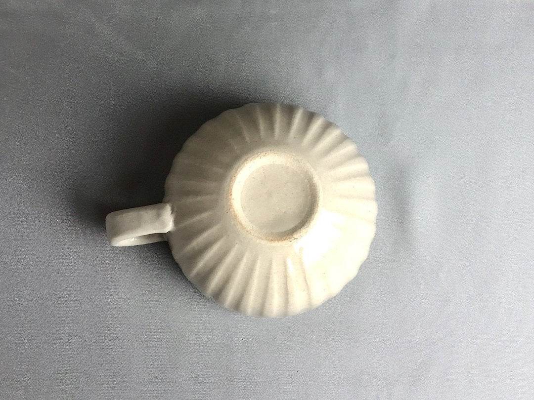 Ridged Ippuku Mug White - Crafted By Kakurin Kiln