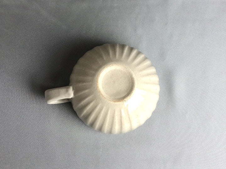 Ridged Ippuku Mug White - Crafted By Kakurin Kiln