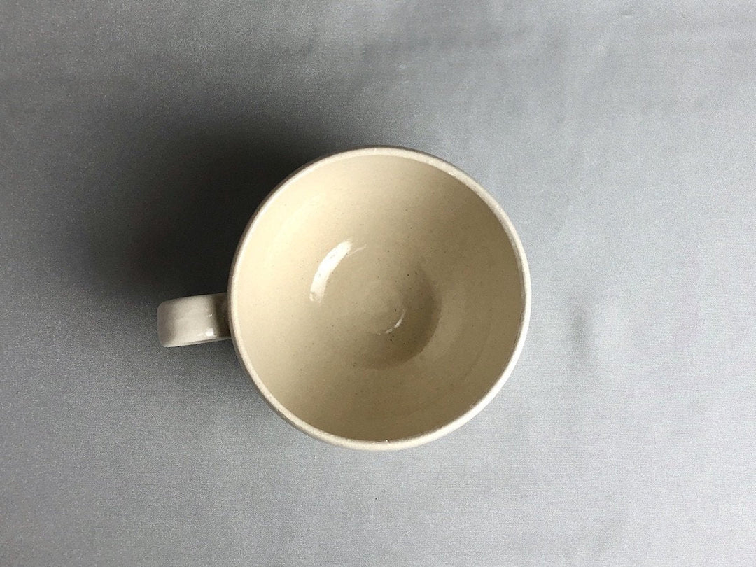 Ridged Ippuku Mug White - Crafted By Kakurin Kiln