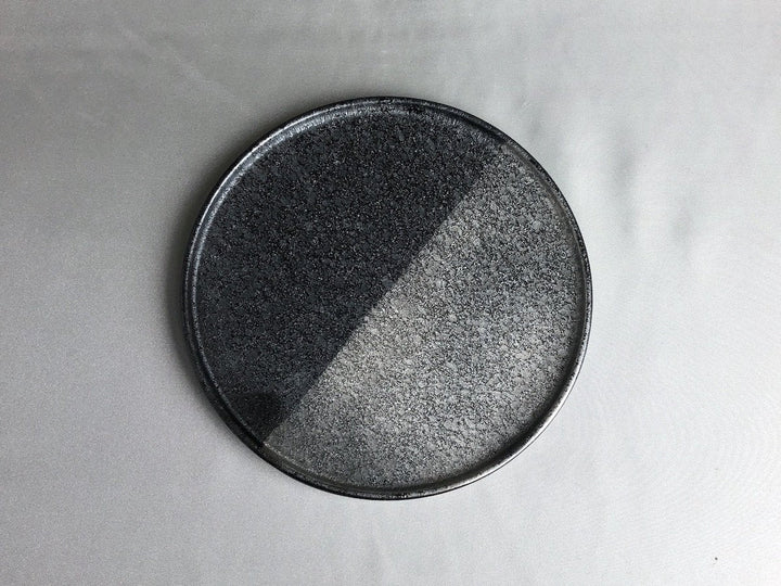 Crystal half Silver lacqueRed 18cm Round Plate with Edges - Crafted By Toetsu Kiln