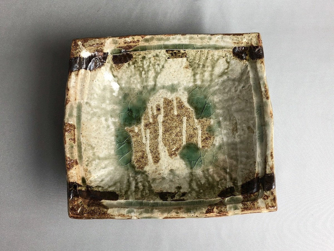 Long Square Bowl with Ash hanging Small - Crafted By Hiroyuki Oguri