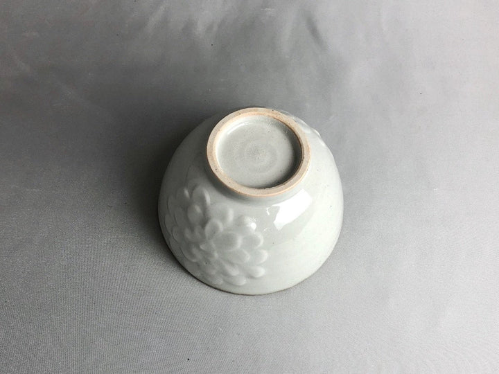 White Porcelain Chrysanthemum Rice Bowl - Crafted By Kousei Kobayashi