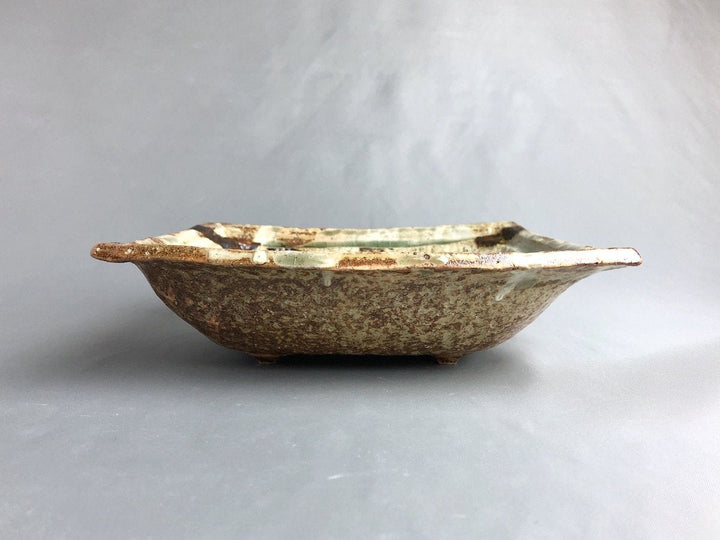 Long Square Bowl with Ash hanging Small - Crafted By Hiroyuki Oguri