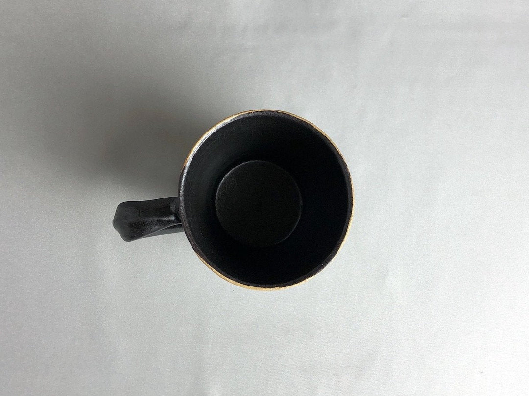 Black Glazed line engraved dot tube Mug - Crafted By Kazuhito Yamamoto
