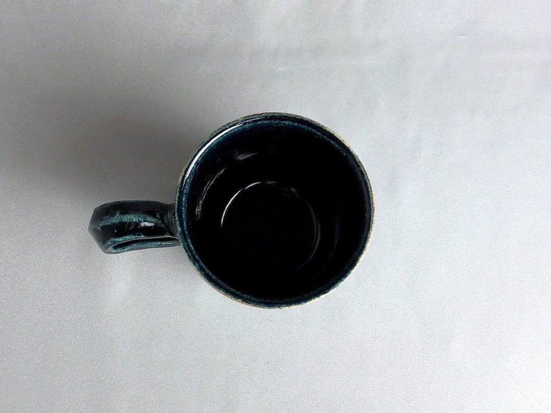Blue Glazed line engraved dot tube Mug - Crafted By Kazuhito Yamamoto
