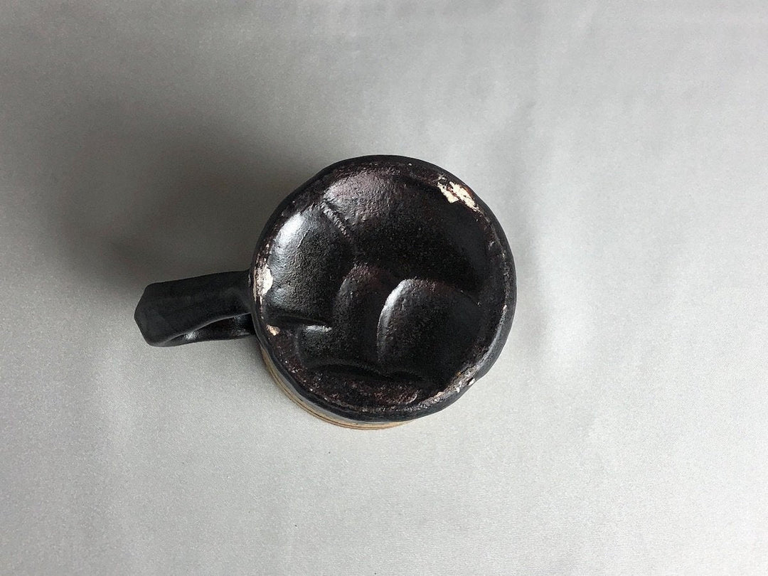 Black Glazed line engraved dot tube Mug - Crafted By Kazuhito Yamamoto