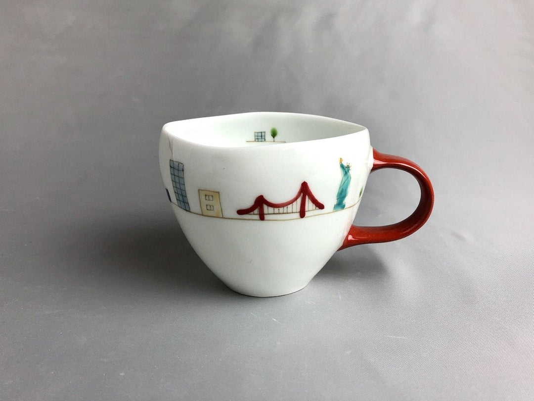 Sanpo America Maru Mug Red - Crafted By Ippo Kiln