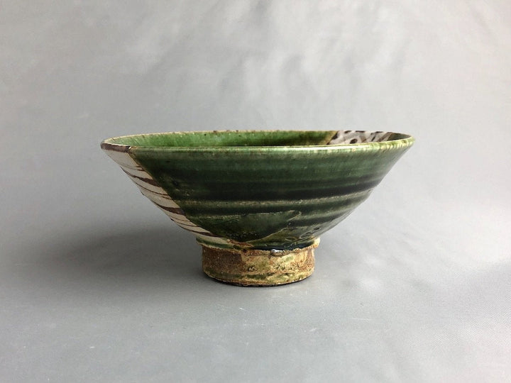 Oribe geometric Pattern chazuke Bowl - Crafted By Nobumasa Kiminami