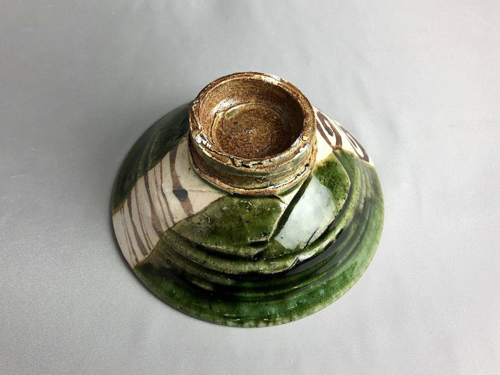 Oribe geometric Pattern chazuke Bowl - Crafted By Nobumasa Kiminami