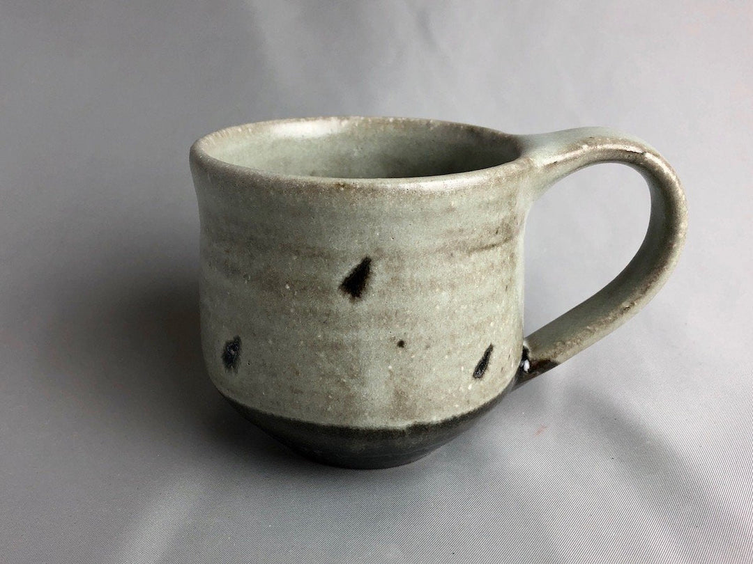 Gray Glazed Black dot Mug - Crafted By Tatsuo Otomo