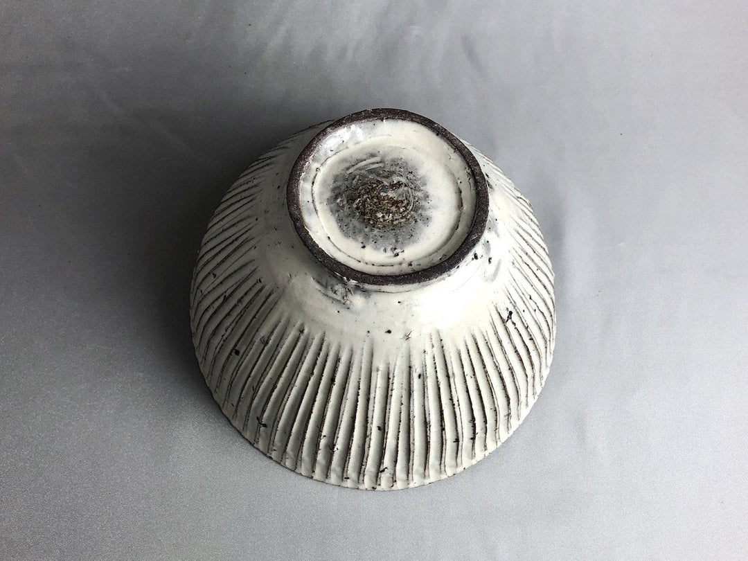 White Slip Ridged Bowl - Crafted By Takuya Ohara