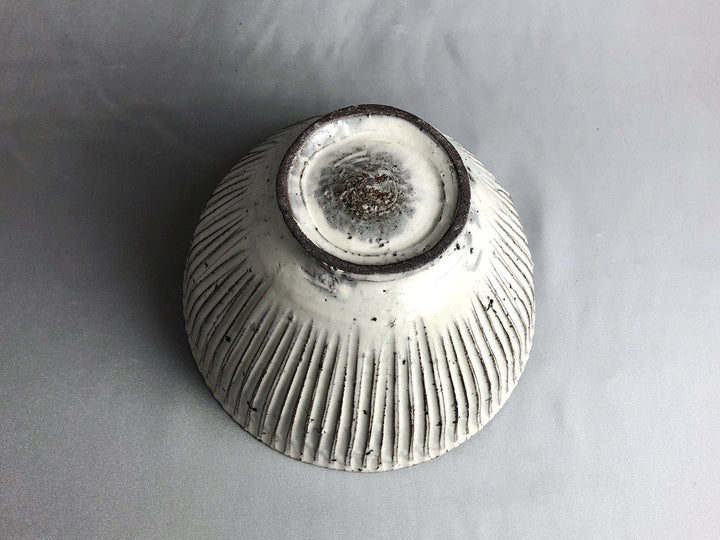 White Slip Ridged Bowl - Crafted By Takuya Ohara