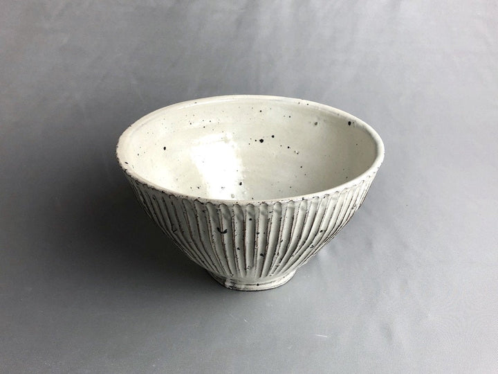 White Slip Ridged Bowl - Crafted By Takuya Ohara