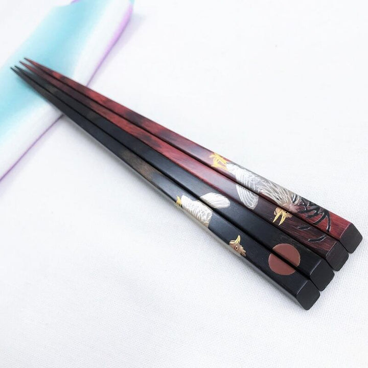 “Crowing Rooster, Staring Rooster, and the Moon” Companion Chopsticks
