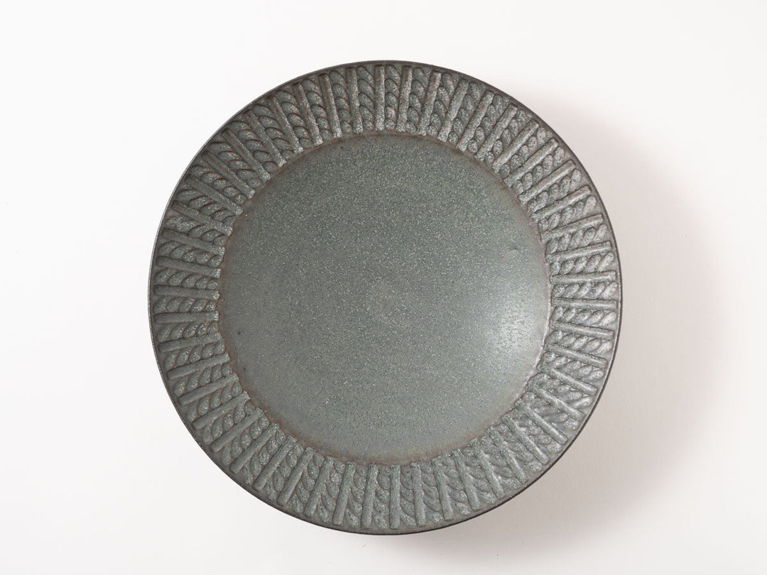 Twisted Rim Plate (Large, Green) - Crafted By Masanori Yamamoto