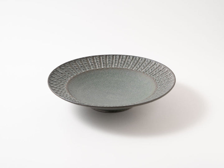Twisted Rim Plate (Large, Green) - Crafted By Masanori Yamamoto