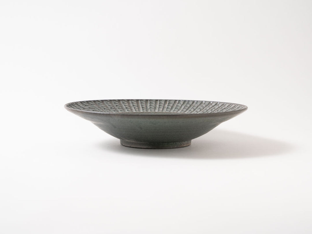Twisted Rim Plate (Large, Green) - Crafted By Masanori Yamamoto