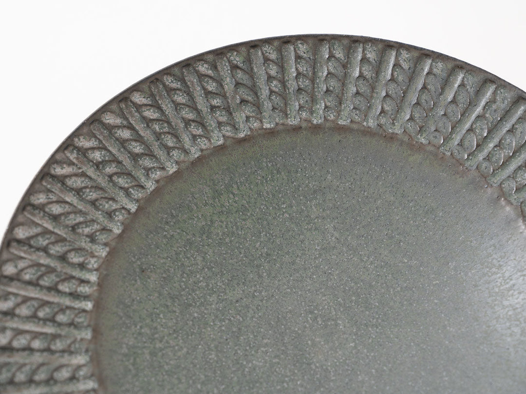 Twisted Rim Plate (Large, Green) - Crafted By Masanori Yamamoto