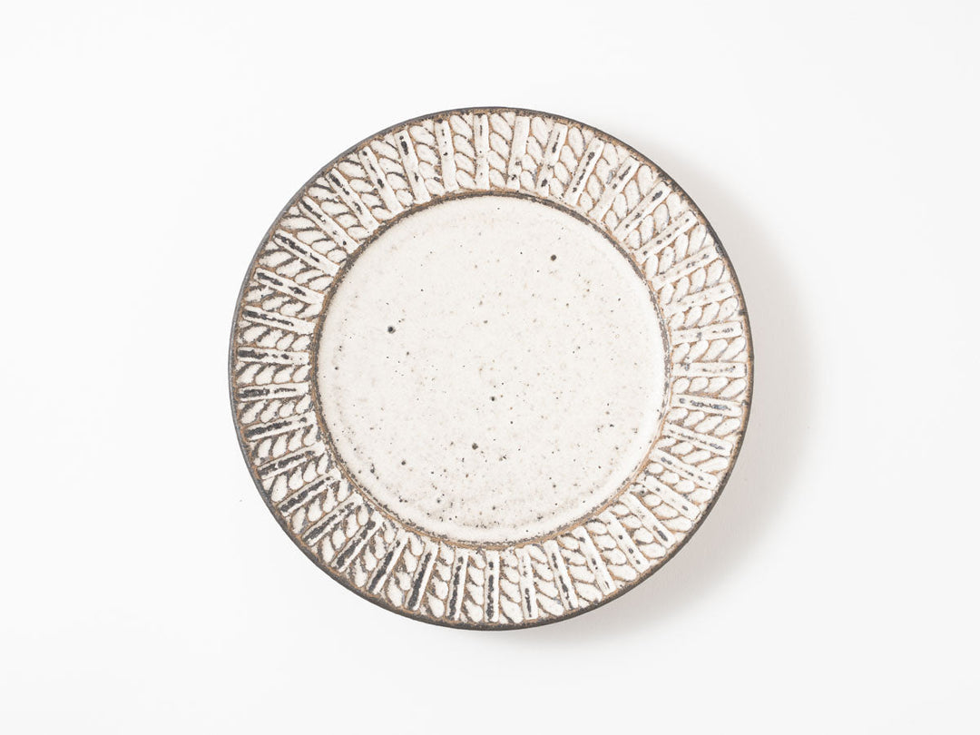 Rope-Pattern Rim Plate, 6-Sun — Hand-Glazed Japanese Pottery by Masanori Yamamoto