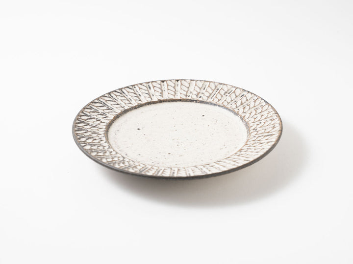 Rope-Pattern Rim Plate, 6-Sun — Hand-Glazed Japanese Pottery by Masanori Yamamoto