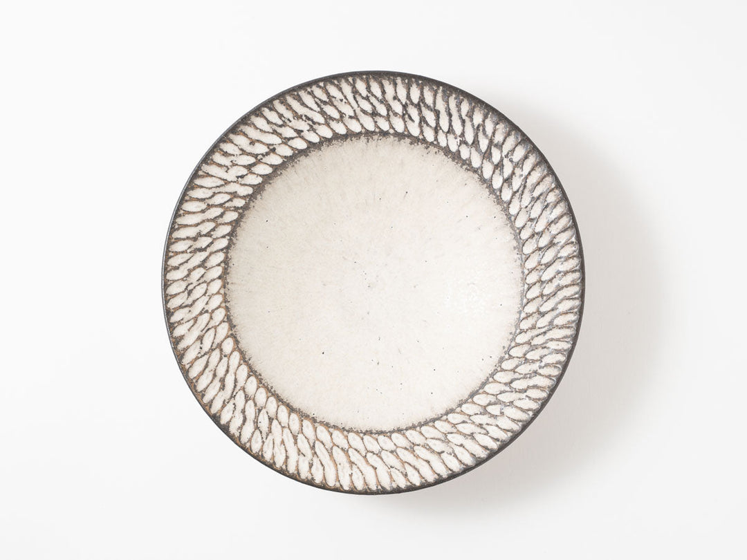 Rim Plate, Medium, White — Hand-Glazed Japanese Pottery by Masanori Yamamoto