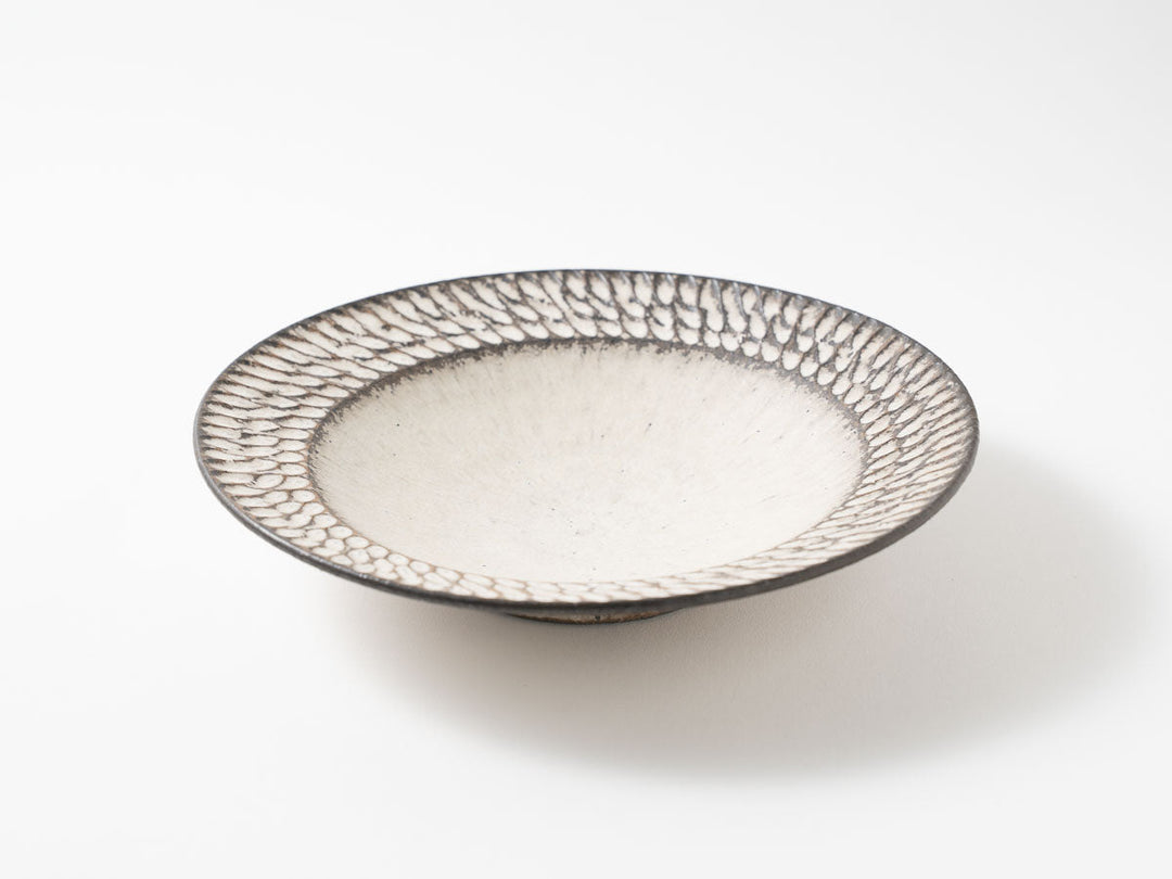 Rim Plate, Medium, White — Hand-Glazed Japanese Pottery by Masanori Yamamoto